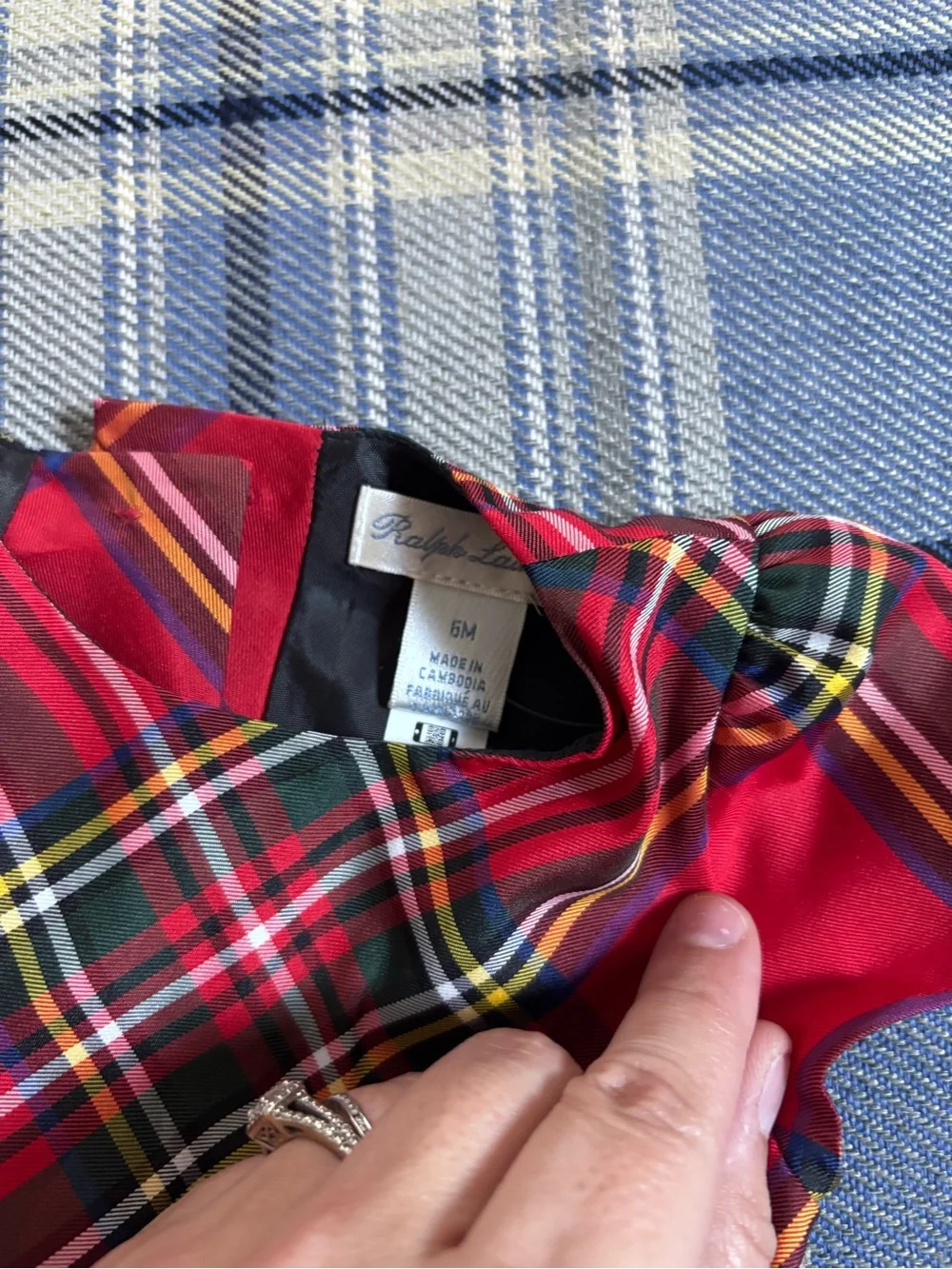 Ralph Lauren Red Tartan Baby Dress with Bloomers
